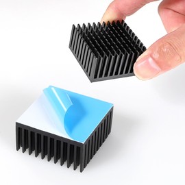 4PCS Black Aluminum Heat Sink with Thermal Conductive Adhesive Tape, 40×40×20mm Heatsink Cooler for Cooling VRM GPU Stepper Driver 3D Printer Stepper Motor