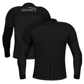 JAIDEZ Motorcycle Armored Shirt for Men & Women Breathable Mesh Motorcycle Protective Riding Gear with CE Protection & Removable Padding for Biker. Black