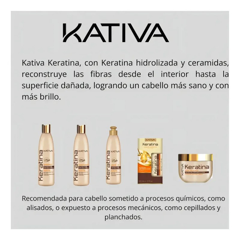 Kativa Macadamia Shampoo Hidratante Cabello Seco 355ml