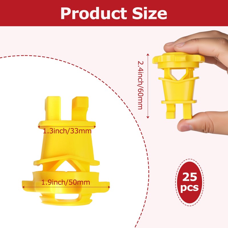 BEIYI 25 Pcs Yellow Rod Post Insulator, Electric Fence Insulators