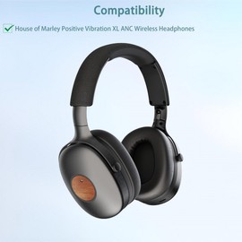 HAIZEEN Ear Pads Compatible with House of Marley Positive Vibration XL ANC Wireless Headphones Ear Pads Replacement Cushion (Softer Leather/High Density Foam)