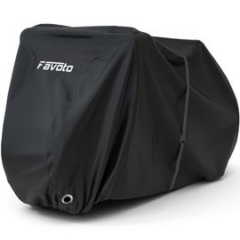 Favoto Bike Cover Waterproof Bicycle Cover for 2-3 Bikes 210D Oxford Fabric Anti Dust Snow UV Protection with Lock-holes Storage Bag for Mountain Road Bike 79 x 41.3 x 44 Inch (Black)