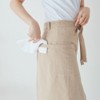 JOYAIYI Apron, Cafe Style, 2 Pockets, Natural Linen, Simple, Unisex,