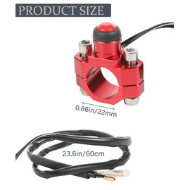 VARGTR CNC Motorcycle Engine Stop Start Kill Switch Button,Car Accessories Motorcycle Engine Stop Start Kill Switch Button with Mounting Backplate for KLX450 CR125 CRF250 ATV（Red）
