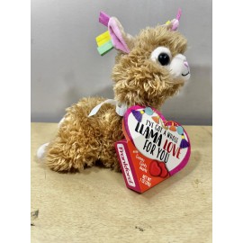 Frankford Baby Llama Alpaca Brown Rainbow Ears Stuffed Animal Plush 7"