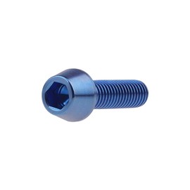 Wanyifa Titanium Ti Bolt M5x9 16 18 20 25 30 35 40 45 50 55 60mm Tapered Head Screws pack of 4 (M5x18mm, Blue)
