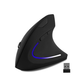 mouse vertical inalámbrico negro inalámbrico ergonómico vertical Ergo Óptico 2.4G inalámbrico ligero mouse para juegos con 3 ajustables DPI800/1200/1600 para PC/portátil/computadora/Mac 6 botones