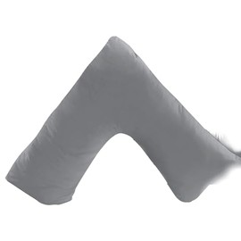 GOHAR HOME V shaped pillowcase cover Back & Neck Support Orthopaedic Pregnancy/Nursing V Pillowcase cover only (Grey)