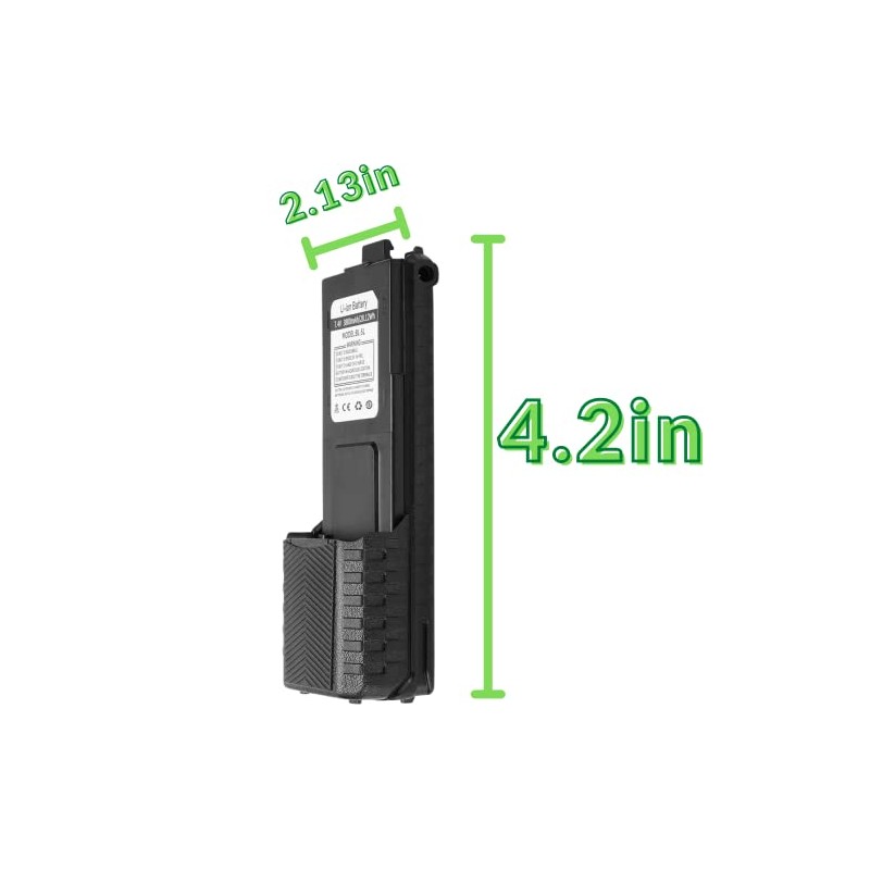 Teseko 5-Pack UV-5R BL-5L 3800mAh Extended Battery for BaoFeng UV-5R