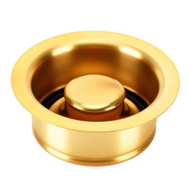 Brushed Gold Garbage Disposal Flange and Sink Stopper, 304 Stainless Steel Sink Drain Flange Kit for 3-1/2 Inch Standard Kitchen Sink Drain Opening, Gold Disposal Replacement Accessory