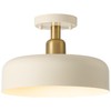 BISAMIYA Modern Semi Flush Mount Ceiling Light Fixture, Brass Accent