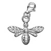 Genuine 925 Sterling Silver Honey Bumble Bee Charm Clasp Clip