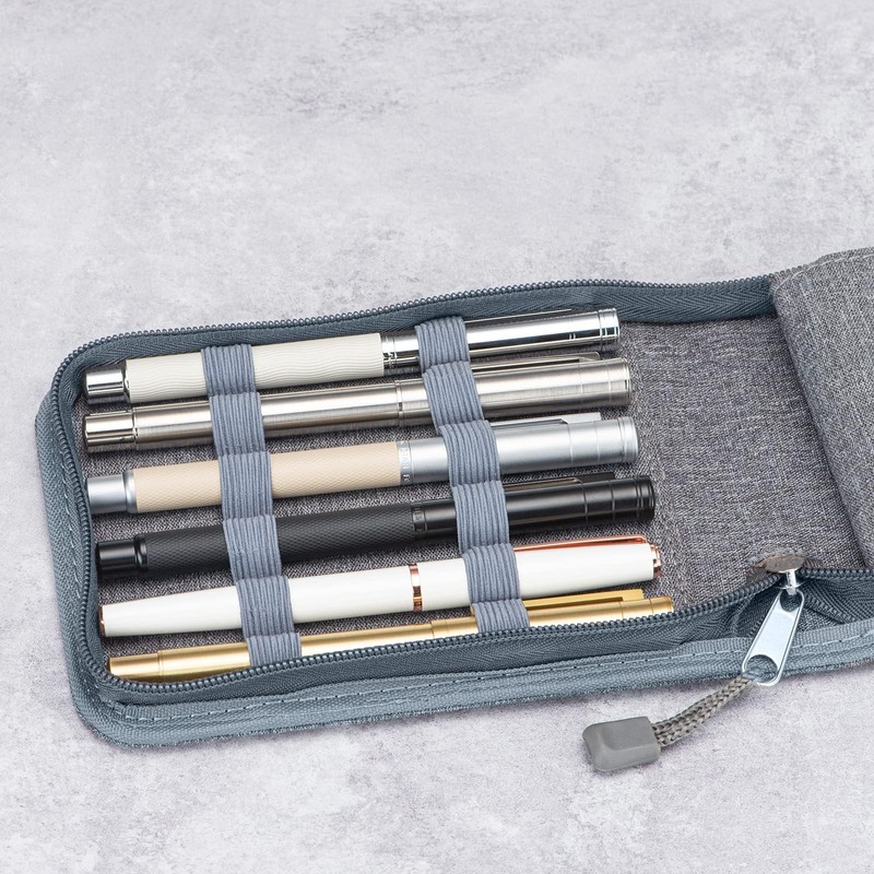 Lanxivi 12 Fountain Pen Case, Rollerball Pen Case Gray Color,