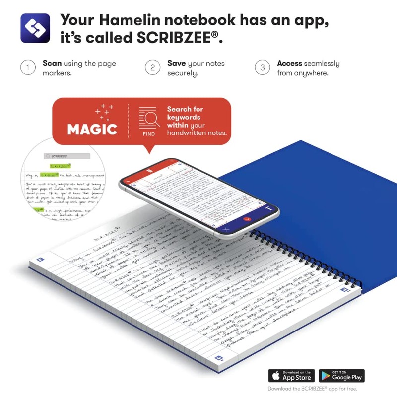 Hamelin, Spiral Notebook, 8x10in, College Ruled, Hardcover, 75 shts/150 Pgs,
