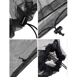 HESTYA 4 Pack Mosquito Head Net Face Mesh Protecting Net for Outdoor Hiking Camping Climbing Mosquito Fly Insects Preventing(Black)