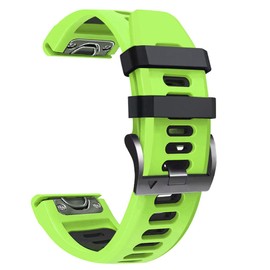 Fleshy Leaf 22mm tow color Band Bracelet Strap Compatible for Garmin Fenix 7,Fenix 6,Fenix 6 Pro,Fenix 5,Fenix 5 Plus,Approach S60 S62,Forerunner 935 945,Quick Release Strap Wristband (lime green-black)