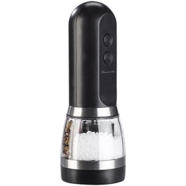 Rosenstein & Söhne Cordless Spice Mill: 2-in-1 Cordless Salt & Pepper Mill with Two Separate Chambers, Black (Cordless Multi Spice Mill, Salt Pepper Mills 2-in-1, Spice)
