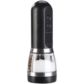 Rosenstein & Söhne Cordless Spice Mill: 2-in-1 Cordless Salt & Pepper Mill with Two Separate Chambers, Black (Cordless Multi Spice Mill, Salt Pepper Mills 2-in-1, Spice)