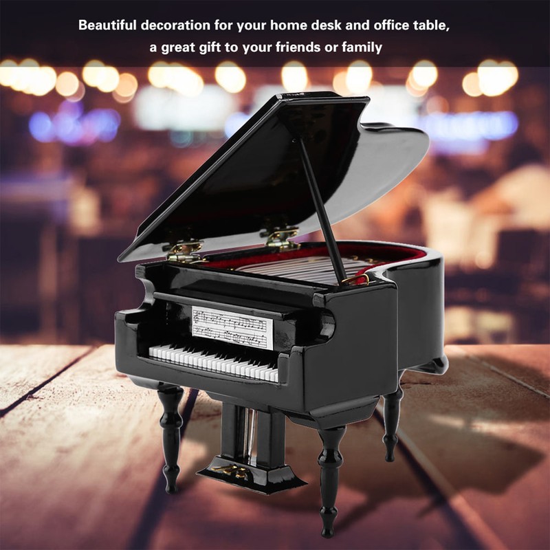 Exquisite Wooden Mini Piano Model Display Decoration Home Coffee House