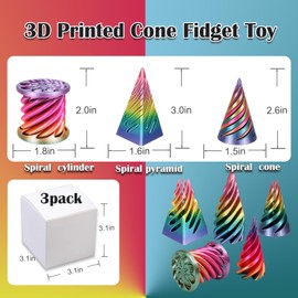 3D Printed Impossible Pyramid Passthrough Sculpture, Cone Fidget Toy, Impossible Cylinder Anxiety Relief Toy, Magic Impossible Passthrough for Desktop Decoration Toy