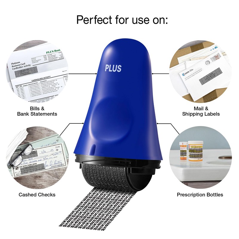 ID Defender Large Premium Stamp Roller, Blue (1-Pack, Large)