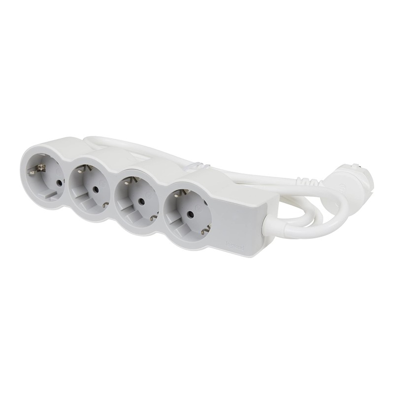LEGRAND, Flat Power Strip, 4-Way Socket, Multiple Socket, 5 Metre