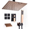 RTOBWEYE 12 Inch Ceiling Mount Shower System Matte Black Gold