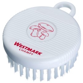 Westmark Mushroom/Vegetable Cleaning Brush, Fine Bristles, High-Quality Plastic, Champy, White, 51802260, 7.8 x 6 x 2.7 cm