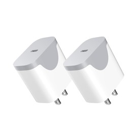 USB C Wall Charger ，Type C Charger，20W Fast Charging，Compatible for Phone 16/16Pro/16ProMax/16Plus/15/14/13/12/11，Pad [2 Pack]