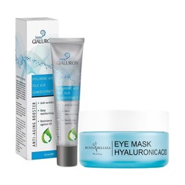 Punta Belleza | Inno Gialuron – Crema Antiarrugas y Suero Facial con Ácido Hialurónico + Parches para Ojos con Ácido Hialurónico y Glicerina - Kit Skincare Hidratante, Antiarrugas y Antiojeras 60 Piezas