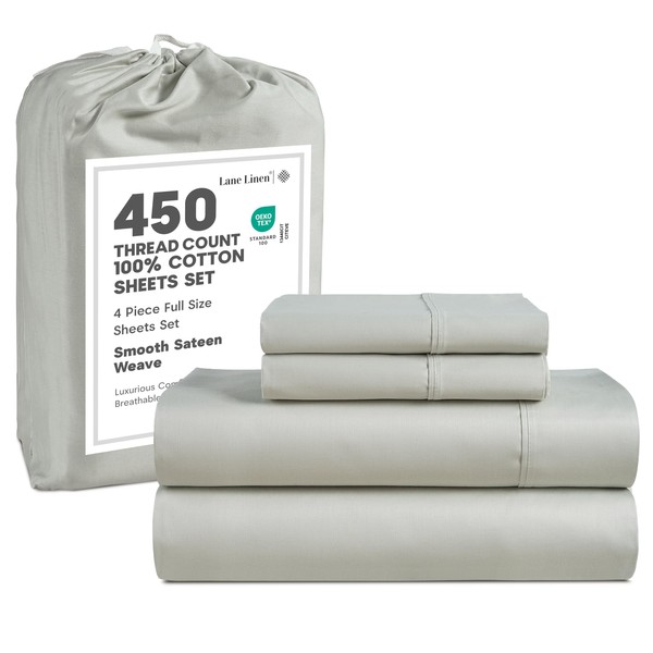 LANE LINEN Full Bed Sheets Set – 450 Thread Count