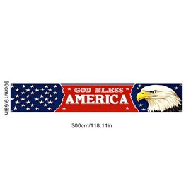 BlissYard God Bless America Banner 4th of July Decorations Eagle National Independence Day Yard Sign Banner 118 x 20 inch Hanging Decor Porch Balcony Backyard Lawn Garden Memorial Day Decor