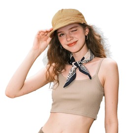 Clakllie Short Brim Baseball Cap, Flat Brim Baseball Cap with Short Peak, Cotton Cap, Shield Caps, Casual Outdoor Sports Cap, CDGE-BSAD2521-Khaki, Unit size