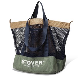 STOVER Bolso grande de malla para playa, día festivo, compras y viajes con bolsa de almacenamiento para mujeres, hombres y familias (verde), Verde, X-Large
