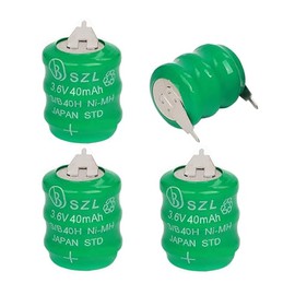 STEPMAX 4 Pack 3.6V 40mAh Ni-MH Battery for Varta 3/V40H 55608303012 PLC CNC Chip Data Power Supply 2 Pin