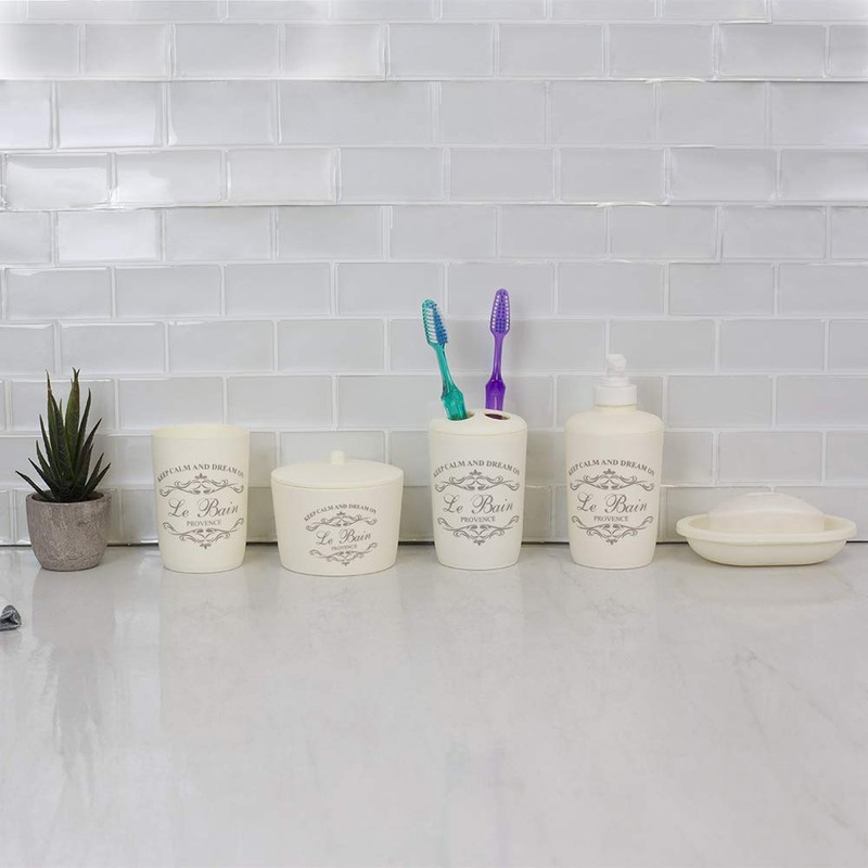 7-Piece Paris Bathroom Set (Beige), By Home Basics | Made