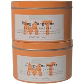 Trader J's Candle Mango Tangerine Scented Candles Net Wt 5.7 oz (Set of 2)