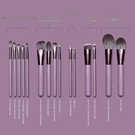 EIGSHOW - Juego de brochas de maquillaje profesional, kit de brochas de maquillaje, correctores, sombras de ojos, maquillaje, 15 piezas para ojos, car