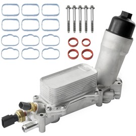926-959 Upgrade Aluminum Engine Oil Cooler Oil Filter Housing for 2017-2018 Jeep Wrangler Grand Cherokee Dodge Challenger Charger Journey Caravan Durango Chrysler 200 300 Town Country Ram 3.6L 926-876