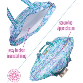 Lilly Pulitzer Picnic and Beach Cooler Bag, Insulated Soft Cooler with Adjustable Shoulder Strap and Zippered Top, Large for Groceries or Travel, Soleil It On Me