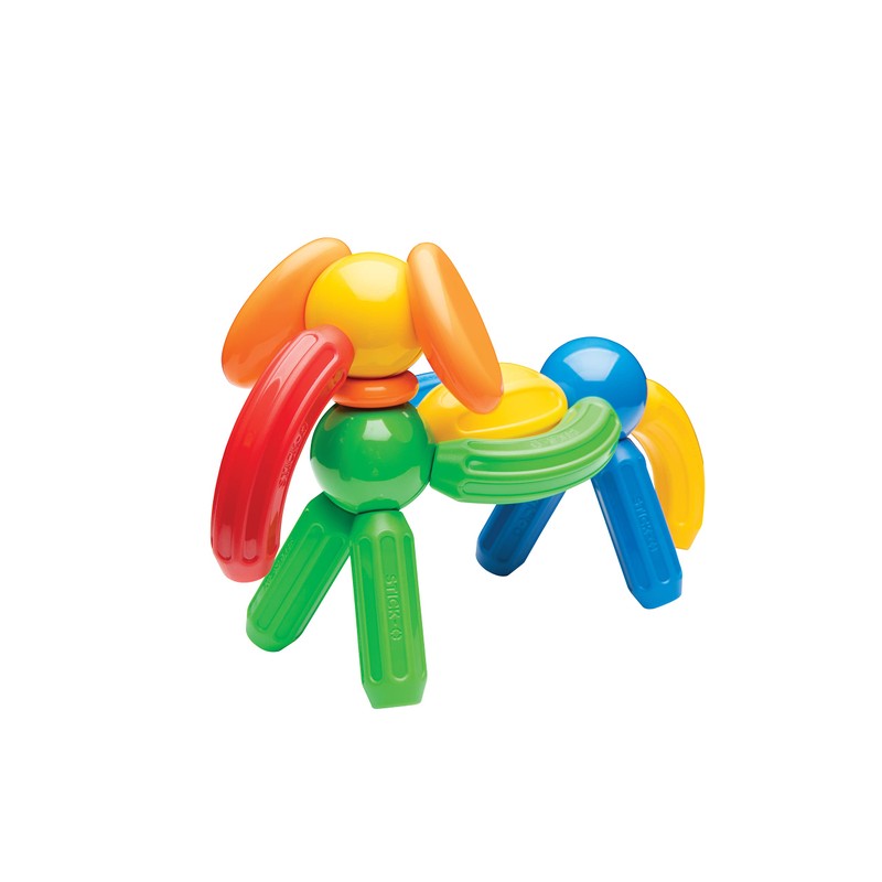Stick-O Basic 30-Piece Magnetic Building Blocks Toy, Funky, Chunky, Grippy
