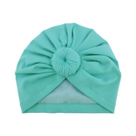 Sugarmelon Silky Satin Lined Turban Hat for Babies Infant Toddler Girls Bonnet Newborn Cotton Beanie Boys Little Kids Sleep Caps (Toddler(6-18Month), 106 Cott Aque)