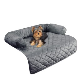 Couch Cover for Dogs - 30x30.5 Water-Resistant Pet Furniture Protector with Memory Foam Bolster and Quilted Fabric - Pet Supplies by PETMAKER (Gray)