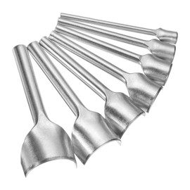 sourcing map 7pcs Half-Round Leather Punch, 10mm-40mm, Leather Cutter Arch Curve, Belt End Cutter, Iron Half Circle Punch Tool for Crafting Strap Belt, Wallet and Bag