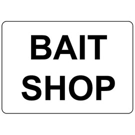 Aluminum Horizontal Metal Sign Multiple Sizes Bait Shop Black Business with Border Weatherproof Street Signage 10x7Inches