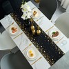 Table Runner Black and Gold 30 x 183 cm Polyester