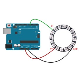 DIYmall 16 Bits 16 X WS2812 WS2812B SK6812 5050 RGB LED Ring Lamp Light with Integrated Drivers