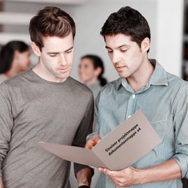 Sinxioer Presentation Folder A4, Pack of 12 File Covers A4 Cardboard with 2 Business Card Pockets for Meeting Documents, Cardboard Folder, Document Folder A4 Cardboard