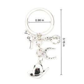 Keyring Horse Horseshoe Cowboy Boots Silver Metal for Girls Horse Accessories Girls Riding Pendant Lucky Charm Gift Women