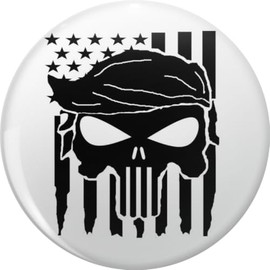 Punisher Trump Flag Black Print Lapel Bin Brooch Badge Pin 0.75"